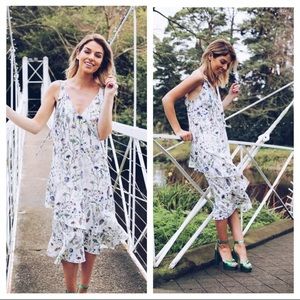 H & M FLORAL MIDI DRESS